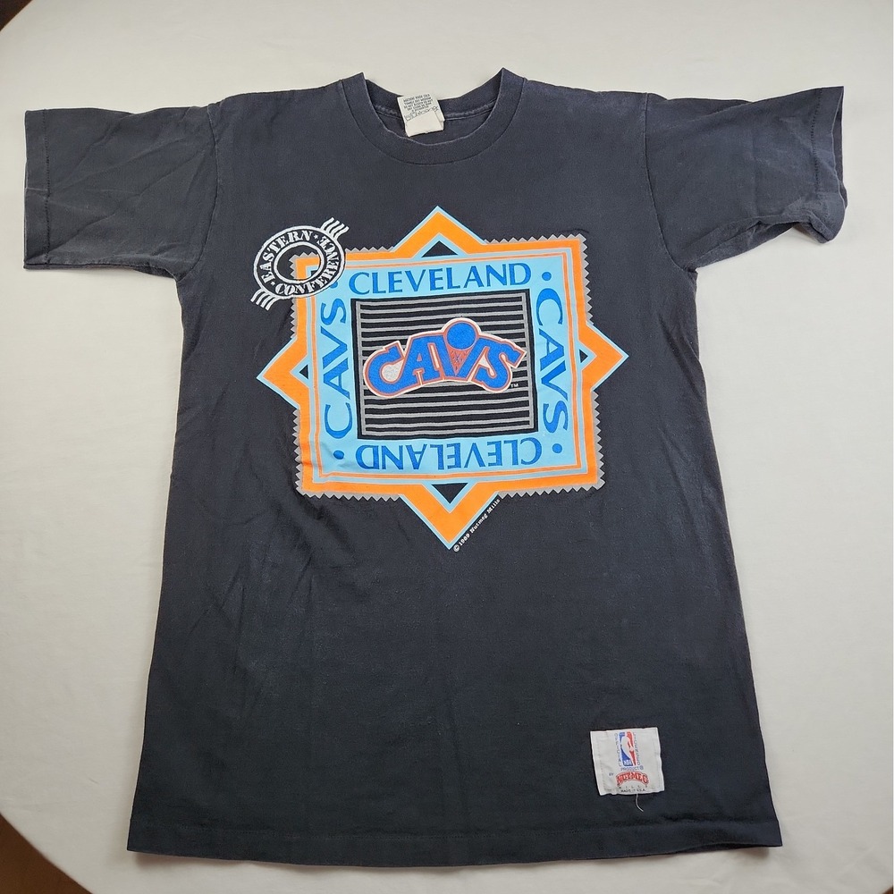 VTG Nutmeg Cleveland Cavaliers Black T-Shirt Size L 1989 Single Stitch NBA